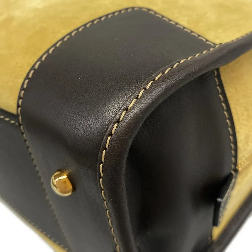 Loewe Amazona 28 Handbag 352.61.A03 Light Brown Dark Brown Suede Leather
